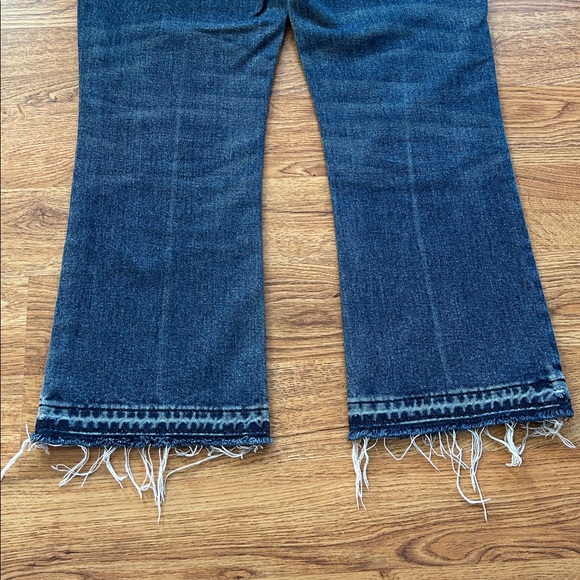 Madewell Dark Blue Flare Jeans with Frayed Hem - Picture 8 of 9